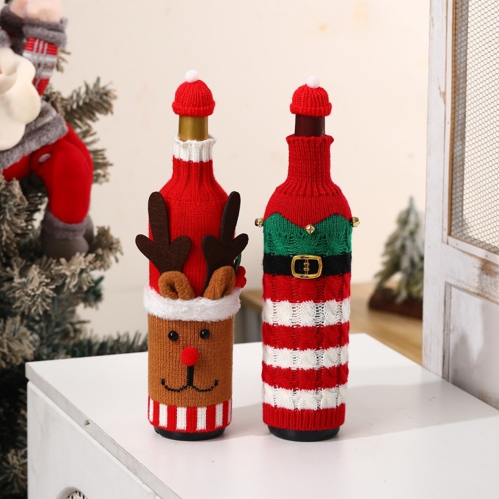Knitted Wine Bottle Cover with - Wine Beer Hat 评论和价格