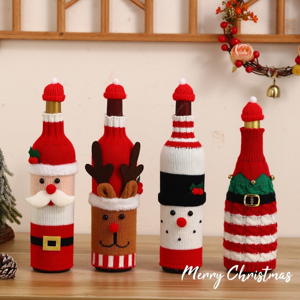Knitted Wine Bottle Cover Elk  - Wine Beer Hat 评论和价格