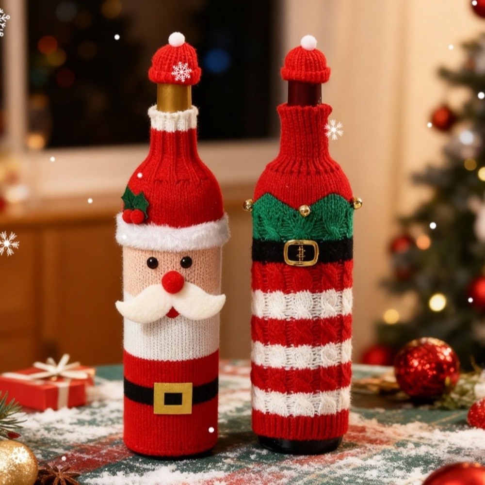 Knitted Wine Bottle Cover with - Wine Beer Hat 评论和价格