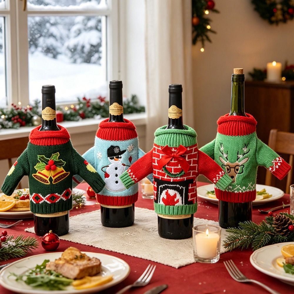 Elk Wine Bottle Cover Snowflak - Wine Beer Hat 评论和价格