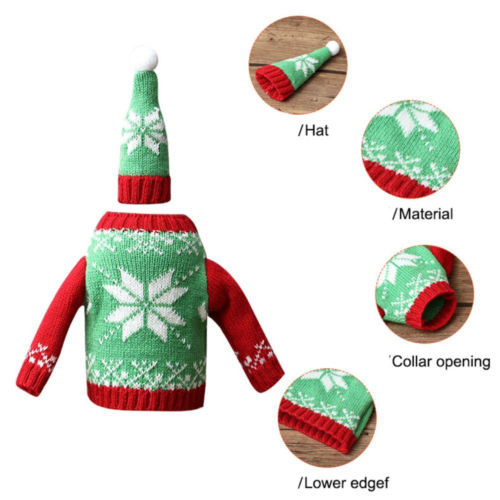 Elk Wine Bottle Cover Snowflak - Wine Beer Hat 评论和价格